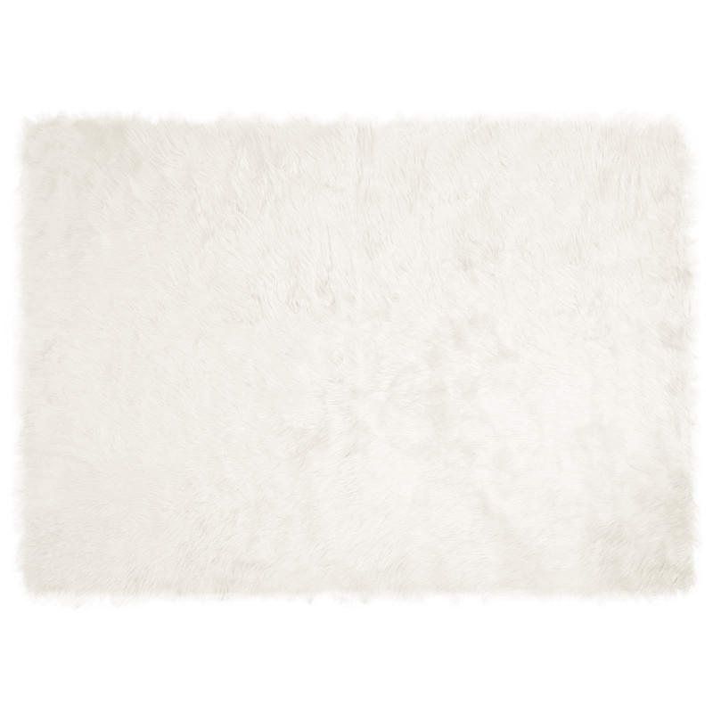 Sztuczny Dywan Skórzany Tafalla Biały 120 x 170 cm Poliester
