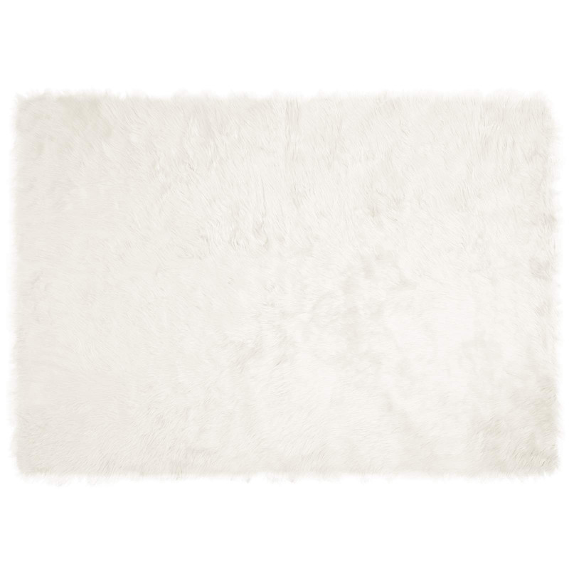 Sztuczny Dywan Skórzany Tafalla Biały 140 x 200 cm Poliester