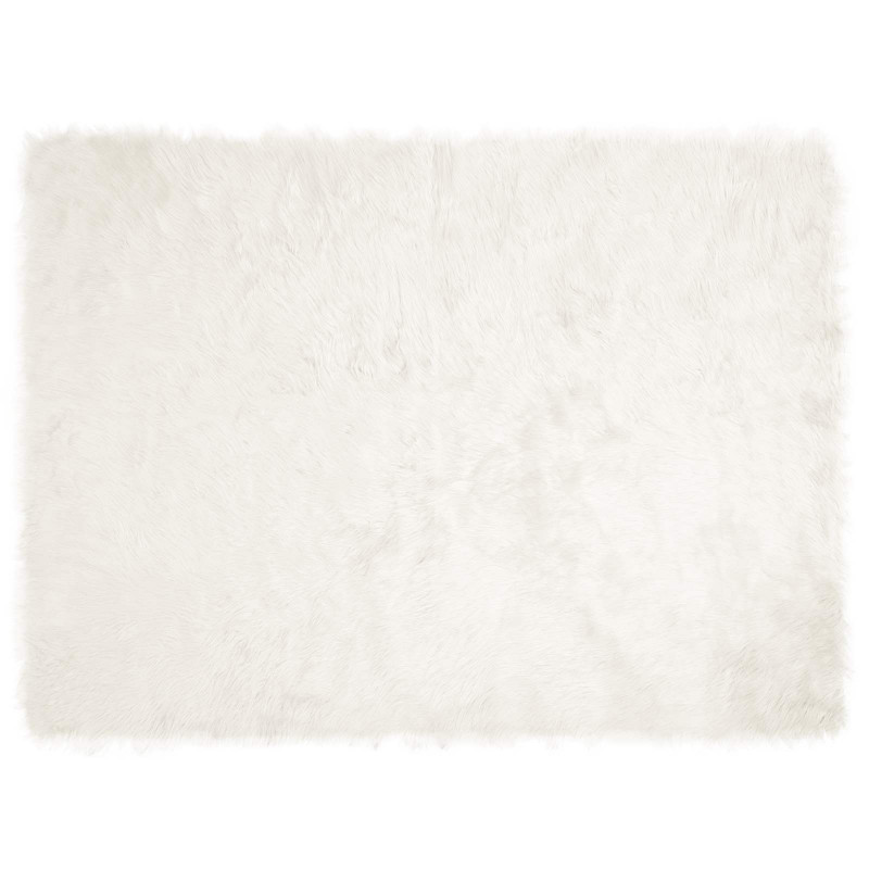 Sztuczny Dywan Skórzany Tafalla Biały 160 x 230 cm Poliester