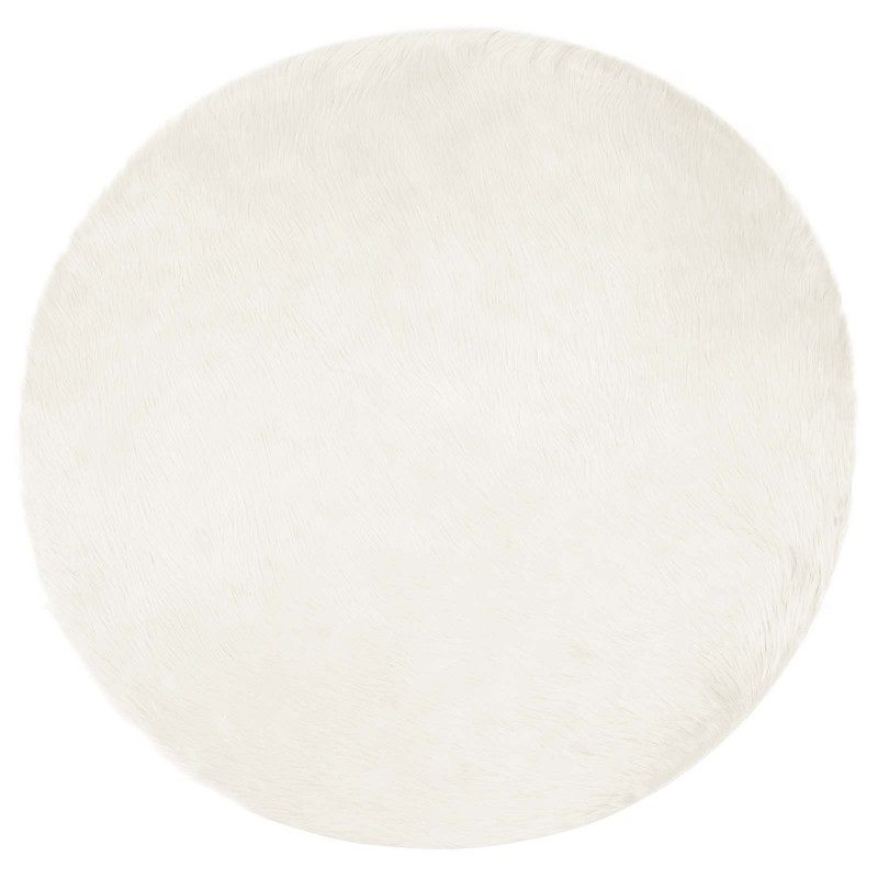 Sztuczny Dywan Skórzany Tafalla Biały Ø 80 cm Poliester