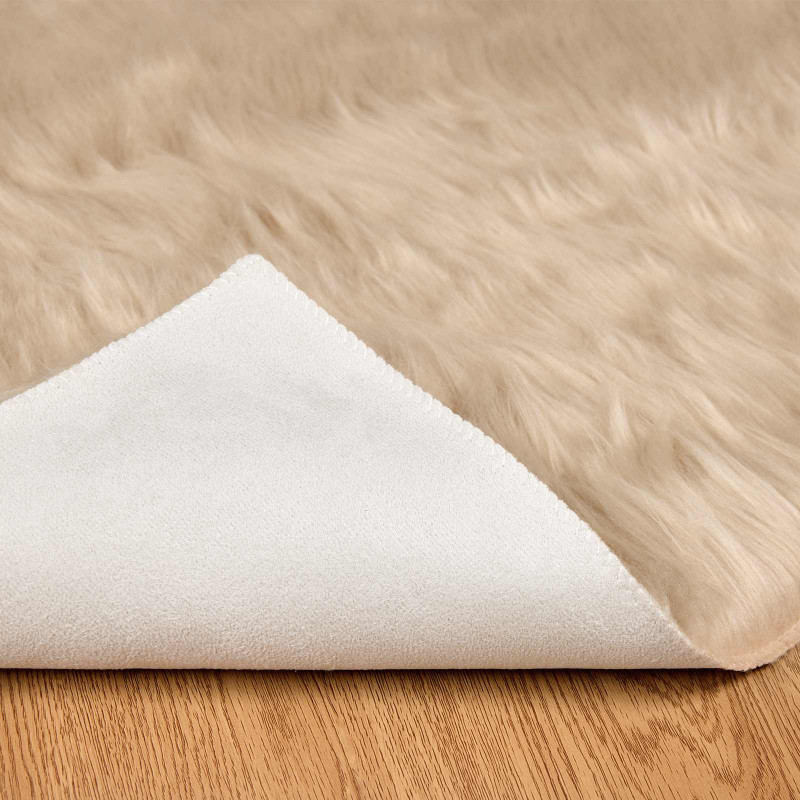 Sztuczny Dywan Skórzany Tafalla Beżowy 80 x 250 cm Poliester