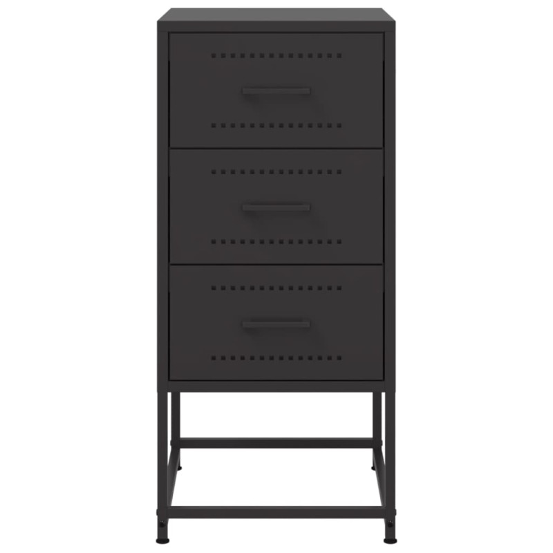 Szafki nocne, 2 szt., czarne, 36x39x78 cm, stal