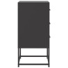 Szafki nocne, 2 szt., czarne, 36x39x78 cm, stal