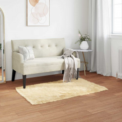 Sztuczny Dywan Skórzany Tafalla Kremowy 60 x 110 cm Poliester
