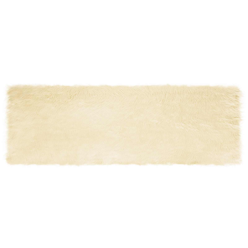Sztuczny Dywan Skórzany Tafalla Kremowy 80 x 250 cm Poliester