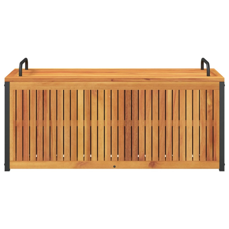 Skrzynia ogrodowa, 110x45x42/53 cm, drewno akacjowe i stal