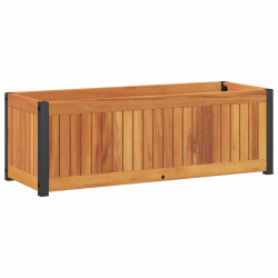 Donica ogrodowa, 80x30x27,5 cm, lite drewno akacjowe i stal