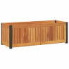 Donica ogrodowa, 80x30x27,5 cm, lite drewno akacjowe i stal