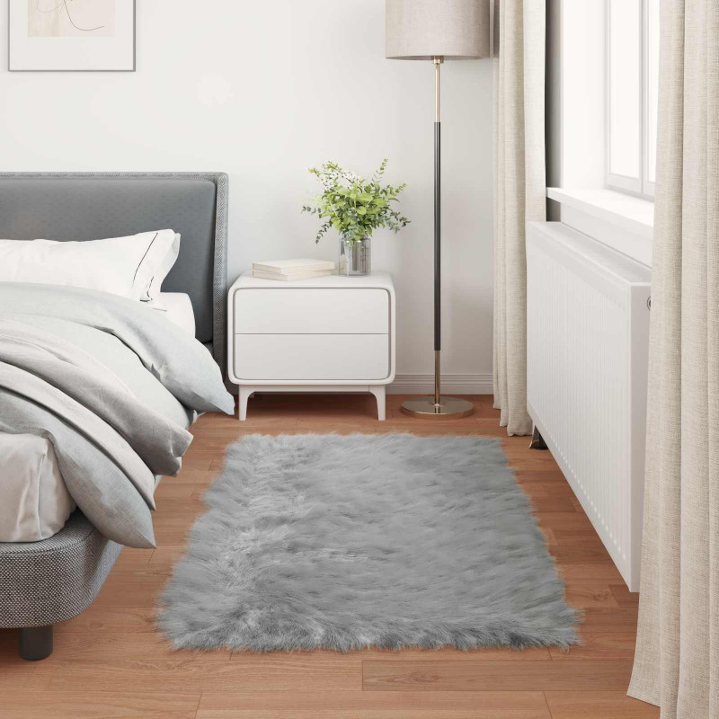 Sztuczny Dywan Skórzany Tafalla Szary 60 x 110 cm Poliester