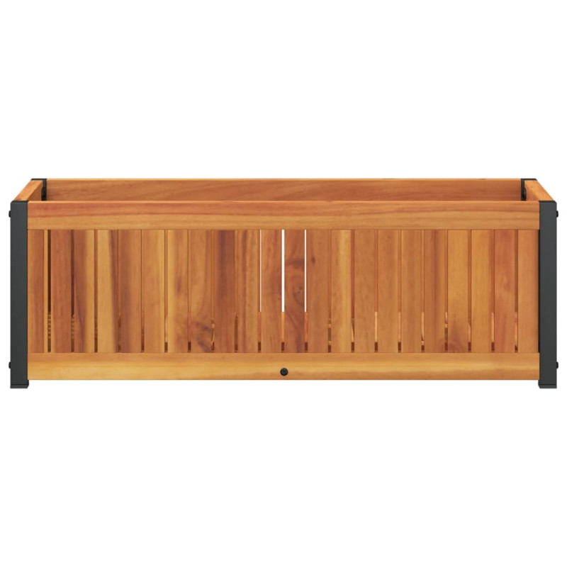 Donica ogrodowa, 80x30x27,5 cm, lite drewno akacjowe i stal