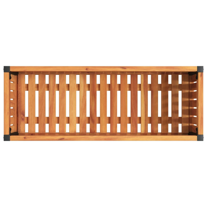 Donica ogrodowa, 80x30x27,5 cm, lite drewno akacjowe i stal