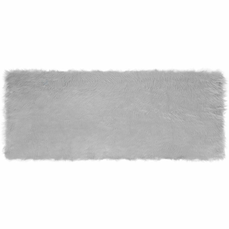 Sztuczny Dywan Skórzany Tafalla Szary 80 x 200 cm Poliester