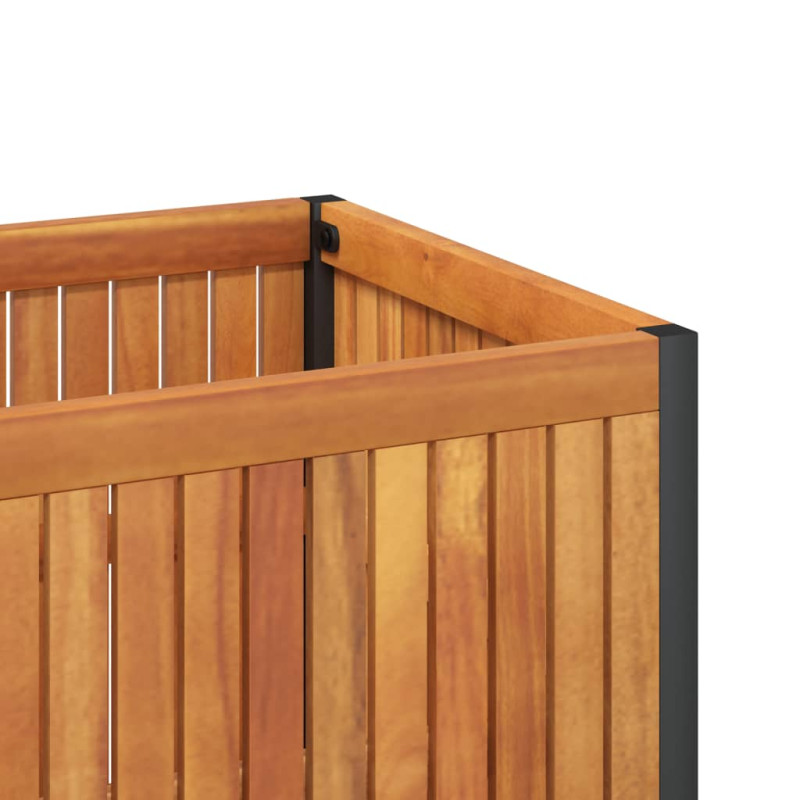Donica ogrodowa, 80x30x27,5 cm, lite drewno akacjowe i stal