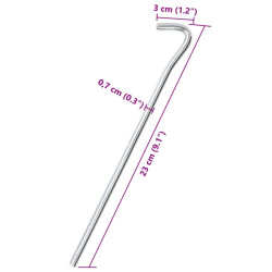 Śledzie do namiotu, 50 szt., 23 cm, Ø7 mm, stal galwanizowana