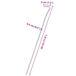 Śledzie do namiotu, 50 szt., 30 cm, Ø4 mm, stal galwanizowana