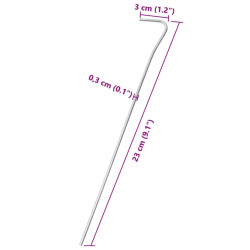 Śledzie do namiotu, 25 szt., 23 cm, Ø3 mm, stal galwanizowana