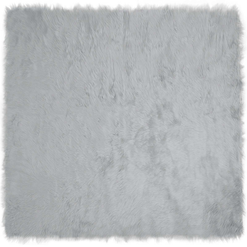 Sztuczny Dywan Skórzany Tafalla Szary 200 x 200 cm Poliester