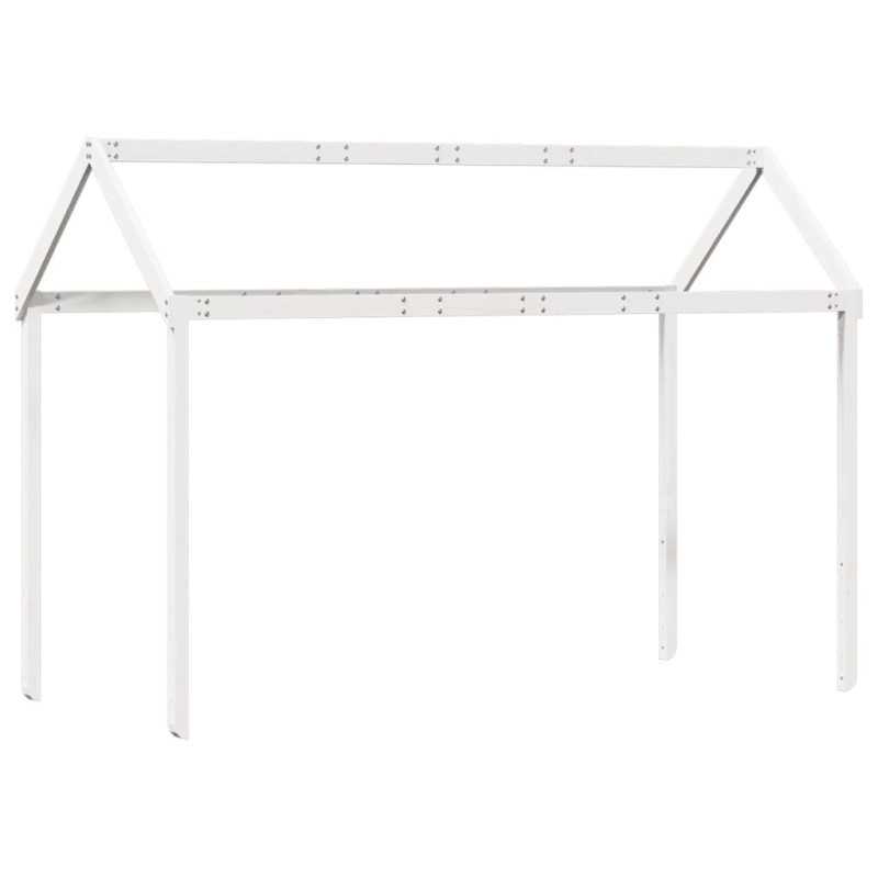 Wysokie łóżko z dachem, białe, 90x200 cm, lite drewno sosnowe
