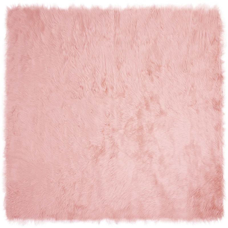 Sztuczny Dywan Skórzany Tafalla Różowy 200 x 200 cm Poliester