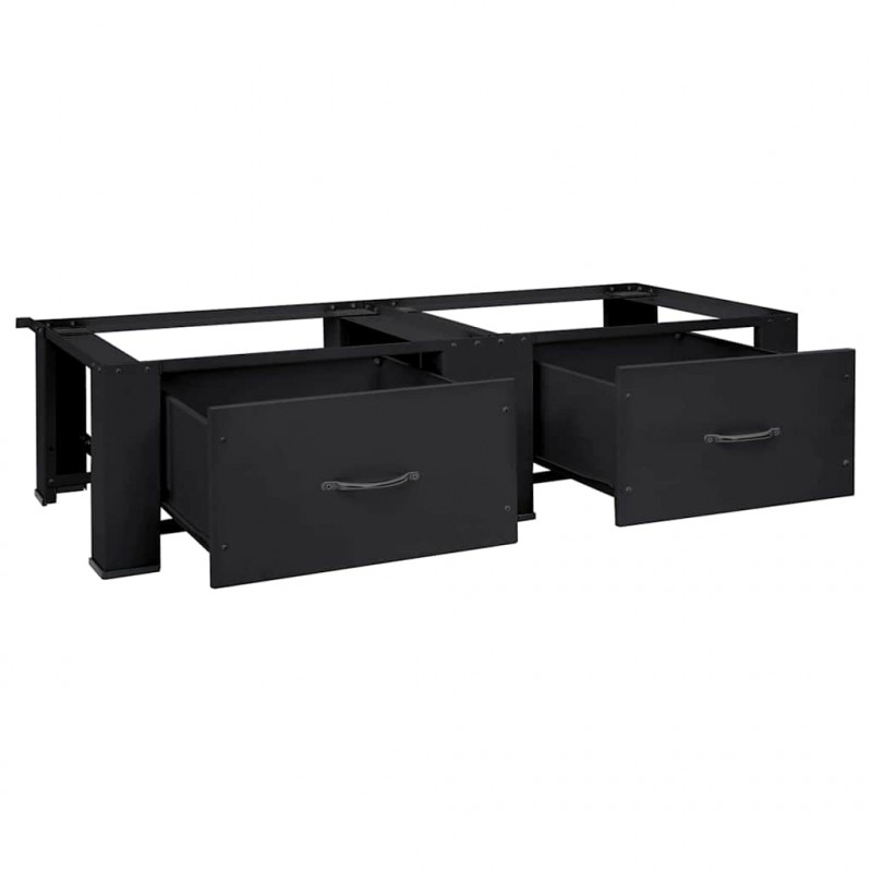 Podstawka na Pralkę 2 pcs Czarny 127 x 54,5 x 32,5 cm Stal