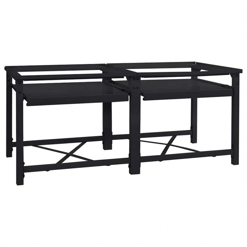 Podstawka na Pralkę 2 pcs Czarny 120 x 56 x 52 cm Stal