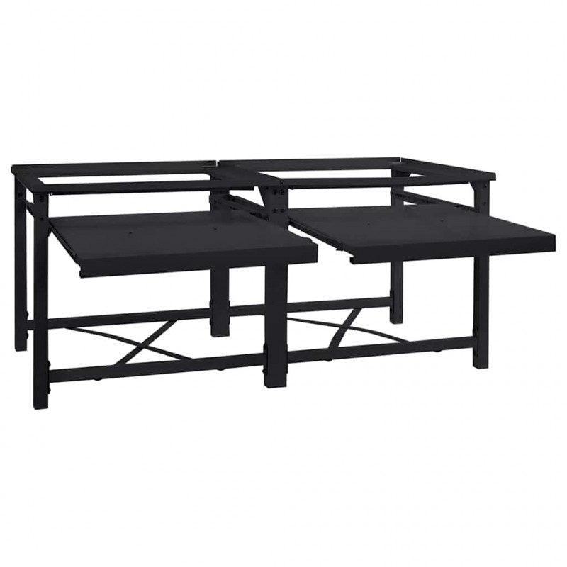 Podstawka na Pralkę 2 pcs Czarny 120 x 56 x 52 cm Stal