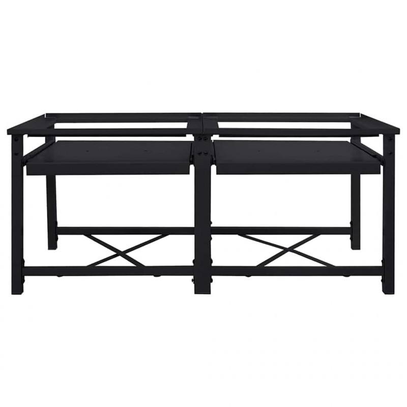 Podstawka na Pralkę 2 pcs Czarny 120 x 56 x 52 cm Stal