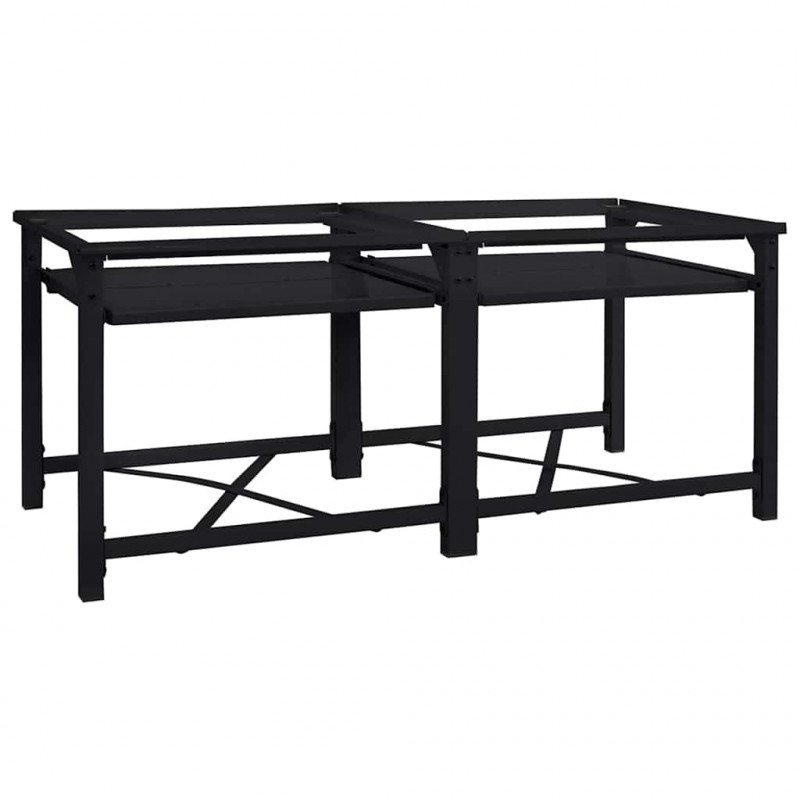 Podstawka na Pralkę 2 pcs Czarny 120 x 56 x 52 cm Stal