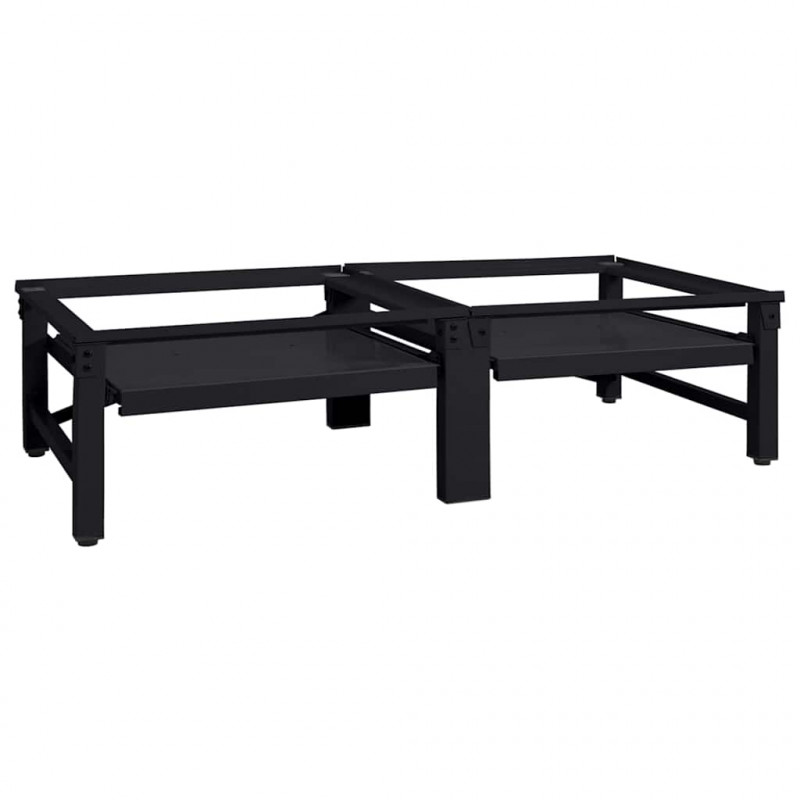 Podstawka na Pralkę 2 pcs Czarny 124,5 x 61,5 x 32,5 cm Stal