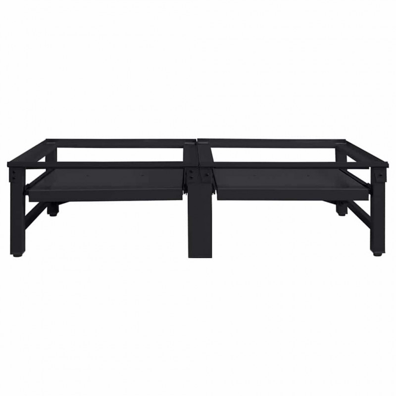 Podstawka na Pralkę 2 pcs Czarny 124,5 x 61,5 x 32,5 cm Stal