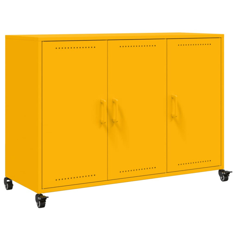 Szafka, musztardowa, 100,5x39x72 cm, stal