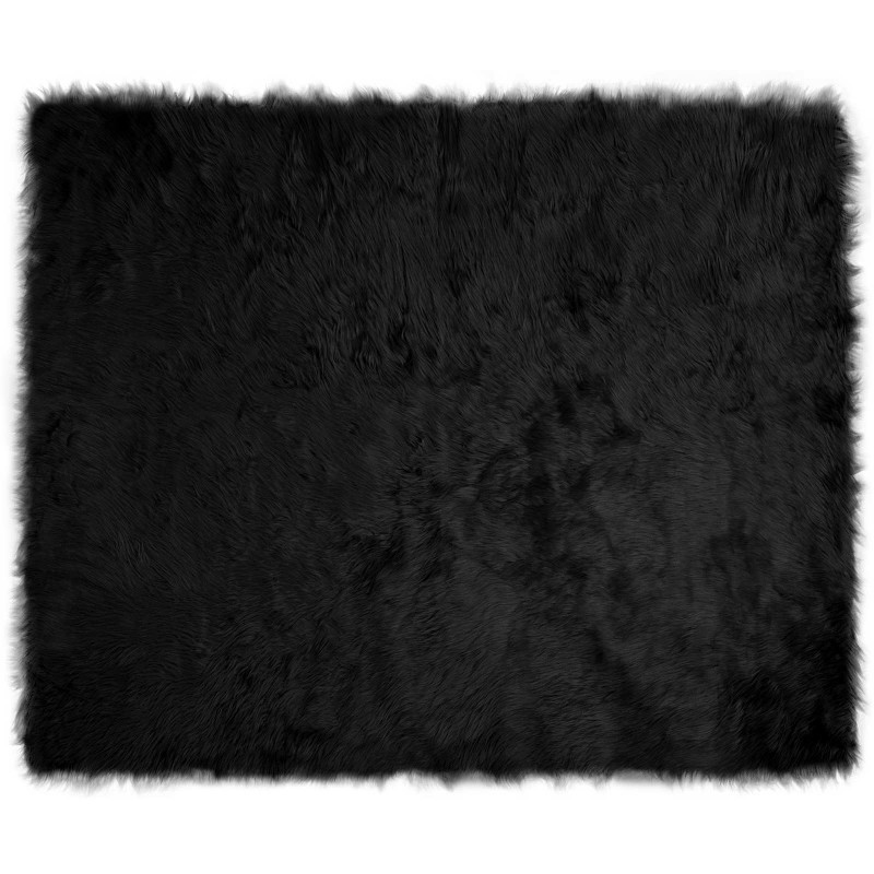 Sztuczny Dywan Skórzany Tafalla Czarny 200 x 280 cm Poliester
