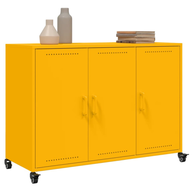 Szafka, musztardowa, 100,5x39x72 cm, stal