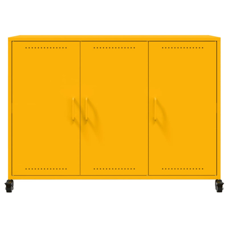 Szafka, musztardowa, 100,5x39x72 cm, stal