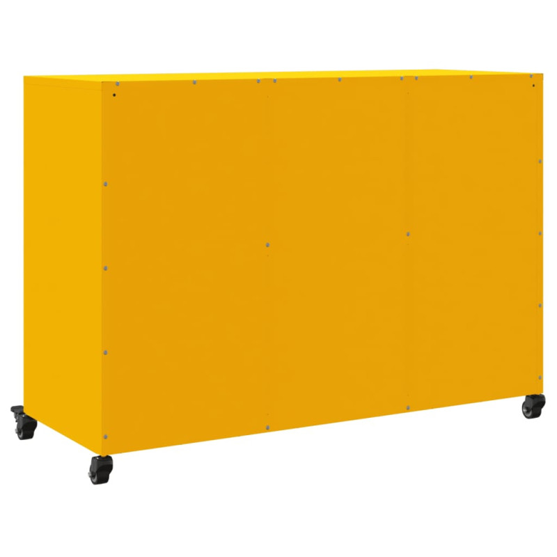 Szafka, musztardowa, 100,5x39x72 cm, stal