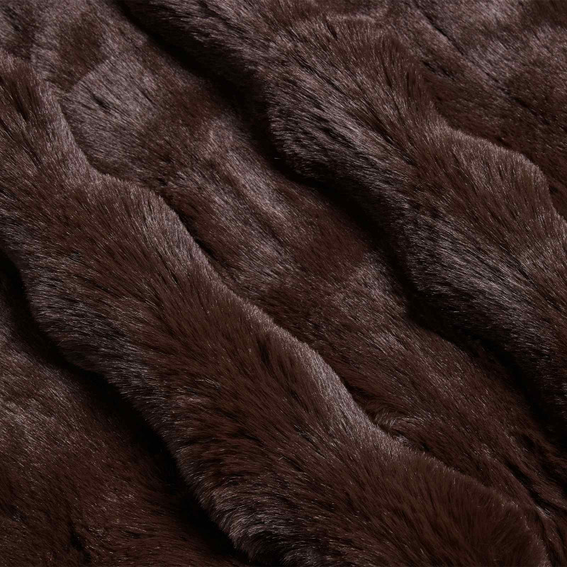 Antypoślizgowy koc z futra królika Olite 4 pcs Camel Poliester
