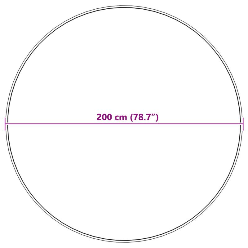 Sztuczny Dywan Skórzany Tafalla Czarny Ø 200 cm Poliester