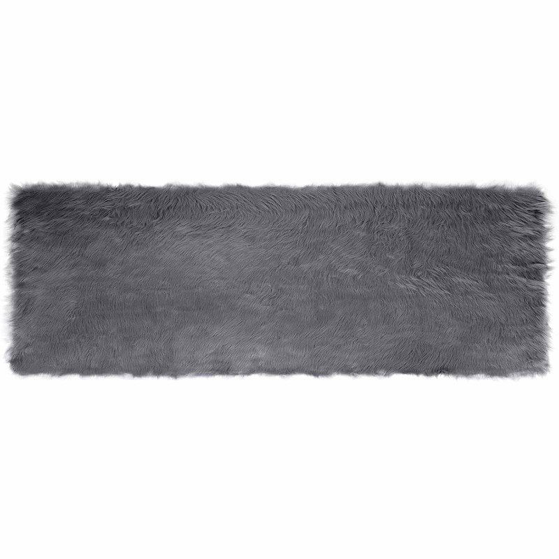 Sztuczny Dywan Skórzany Tafalla Antracyt 80 x 250 cm Poliester