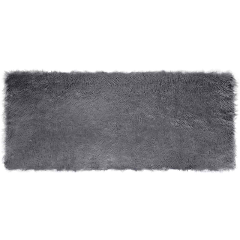 Sztuczny Dywan Skórzany Tafalla Antracyt 100 x 200 cm Poliester