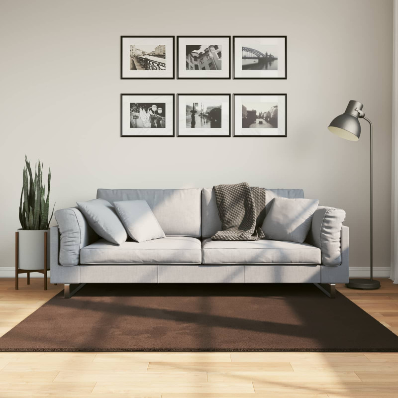Dywany pokojowe Kwadrat HUARTE Brązowy 160 x 160 cm Poliester