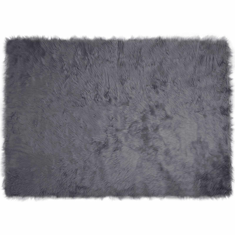 Sztuczny Dywan Skórzany Tafalla Antracyt 160 x 230 cm Poliester