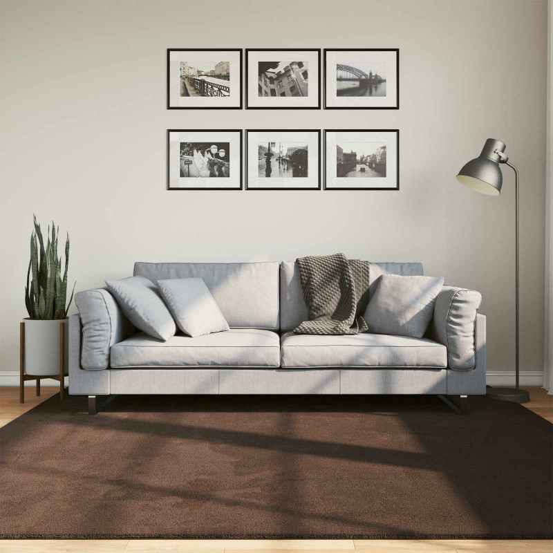 Dywany pokojowe Kwadrat HUARTE Brązowy 200 x 200 cm Poliester