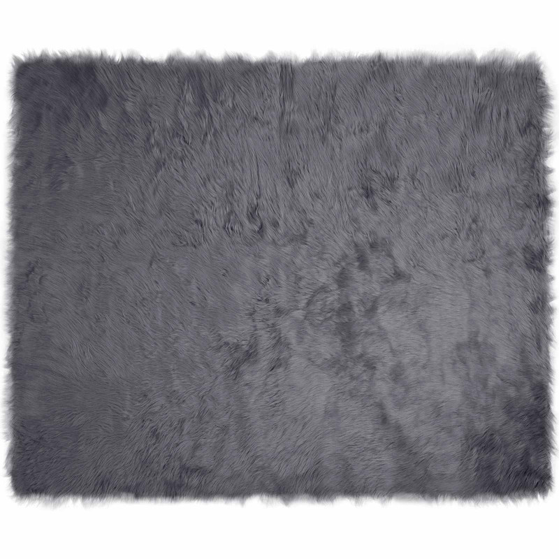 Sztuczny Dywan Skórzany Tafalla Antracyt 200 x 280 cm Poliester