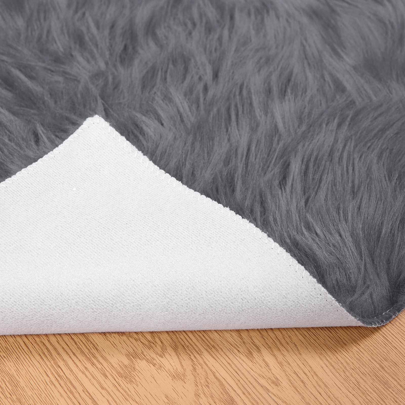 Sztuczny Dywan Skórzany Tafalla Antracyt 200 x 280 cm Poliester