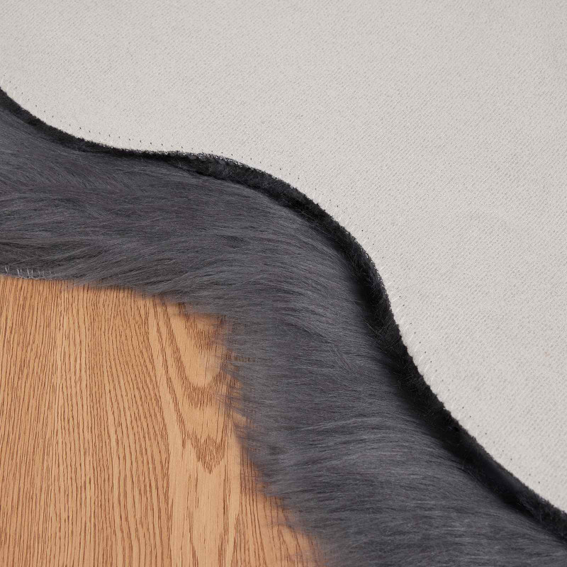 Sztuczny Dywan Skórzany Tafalla Antracyt 80 x 120 cm Poliester