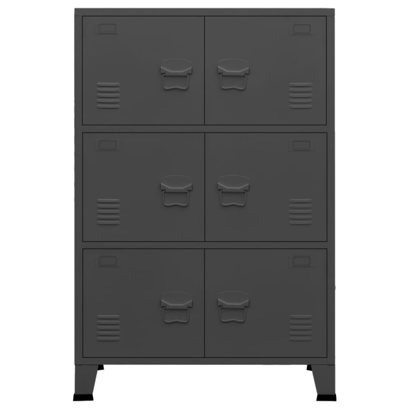 Industrialna szafka, antracytowa, 75x40x115 cm, metalowa