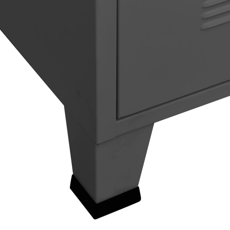 Industrialna szafka, antracytowa, 75x40x115 cm, metalowa