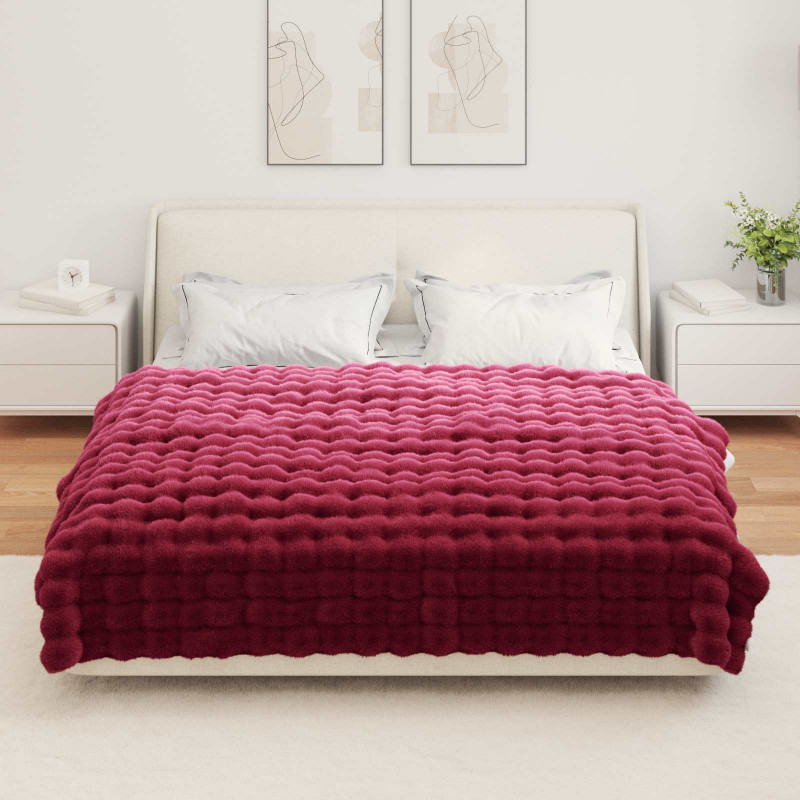 Antypoślizgowy koc z futra królika Olite 4 pcs 150 x 220 cm