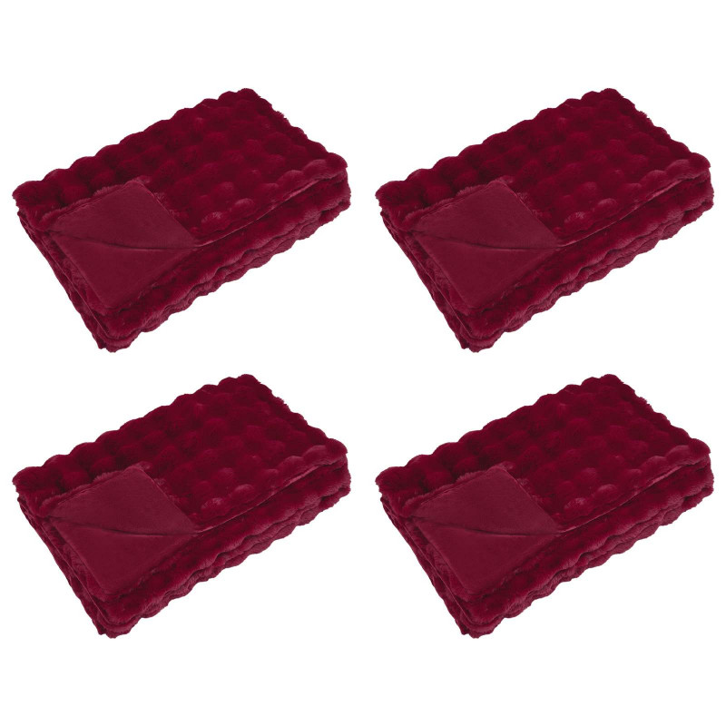 Antypoślizgowy koc z futra królika Olite 4 pcs 240 x 270 cm