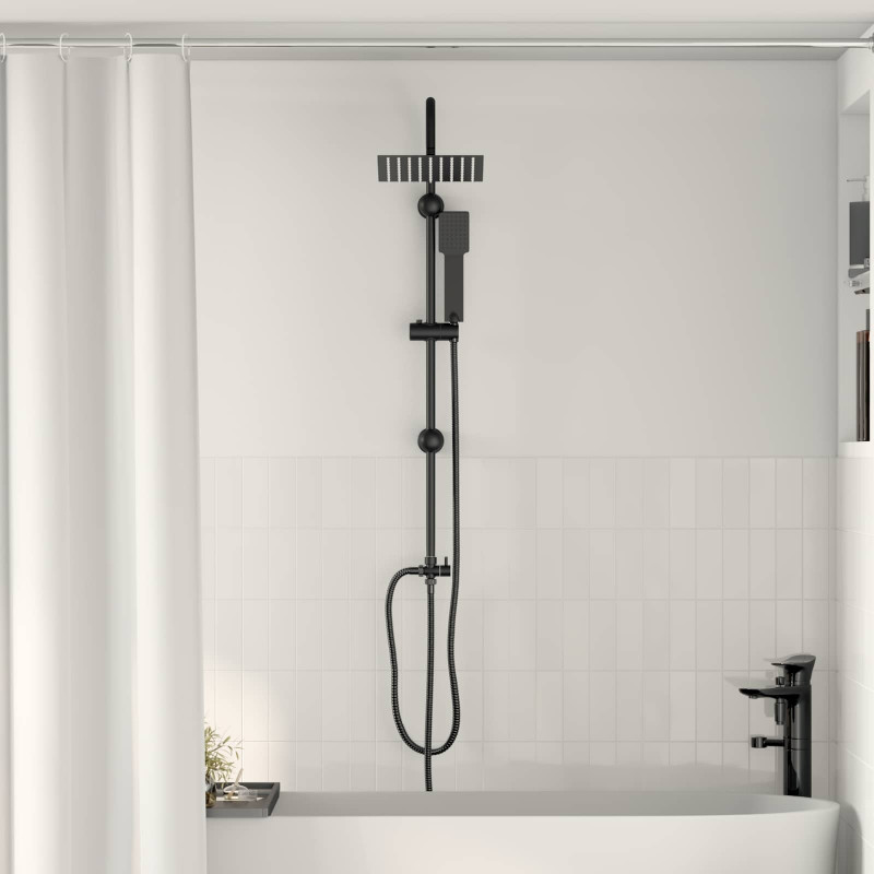 System Prysznicowy Czarny 47 x 20 x 95 cm Stal nierdzewna